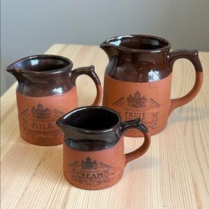 Royal Barum Ware Brown and Tan Pitcher Set